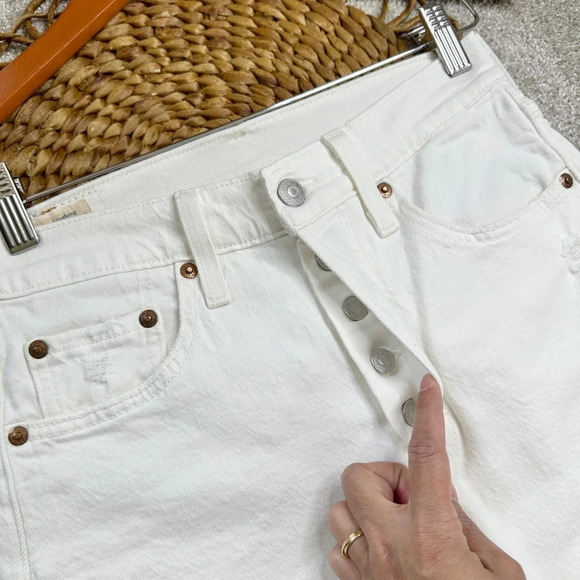 Levi’s Premium 501® Skinny Women’s Jeans Cloud Over-White Size 25 - Picture 6 of 16